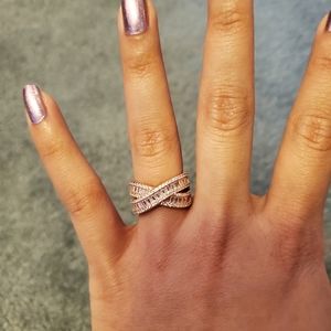 Sterling CZ Rose Gold Ring